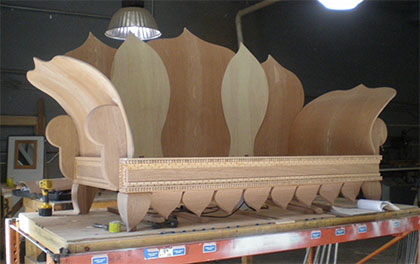 installed handrails on deck