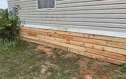 installed new skirting on manufactured home